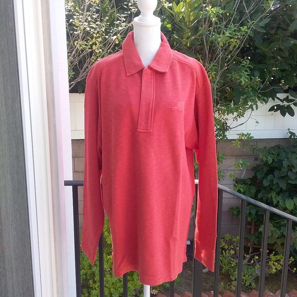 Tommy Bahama Men's Top Pullover Size M Red Short Zipper Embroidered Long Sleeves - Picture 7 of 7